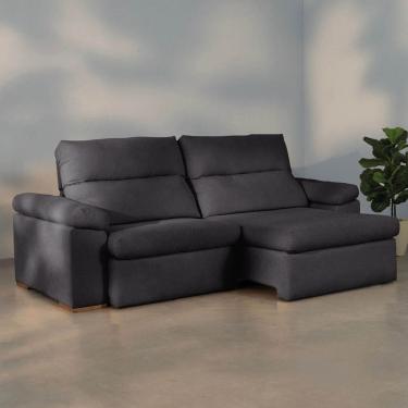 Imagem de Sofá Retrátil e Reclinável 250cm Botero Cabecasa Madeiraoriginals Grafite