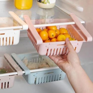 Imagem de Cesta de armazenamento de ovos para geladeira, organizador de alimentos de cozinha, recipiente empilhável de frutas e vegetais (rosa)