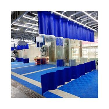 Imagem de Lona transparente de PVC resistente – lona impermeável com ilhós, cortina divisória à prova de poeira para lavagem de carro, loja de beleza e fábrica – capa durável personalizável