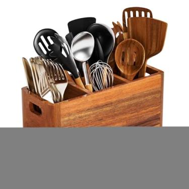 Imagem de Porta-Utensílios de Balcão - Com Furos de Secagem Organizador para Cabos | Suporte Grande Para Utensílios De Cozinha Em Balcão - Para Colher Espátula Talheres Casa Restaurante Mesa De Apartamento