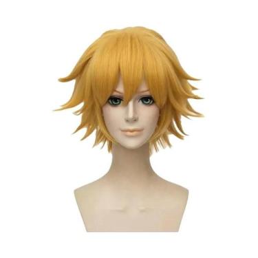 Imagem de Peruca Sintética Curta Dourada De Anime Cat Noir Para Cosplay, 30cm, C