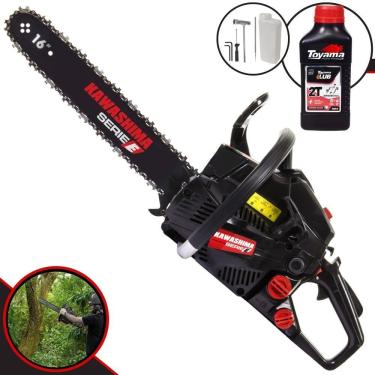 Imagem de Motosserra Kawashima Kcs 400e à Gasolina 37cc Com Sabre 16 Polegadas - 3300590 + Óleo Toyama Fg50