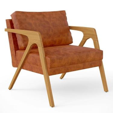 Imagem de Poltrona Pietra Com Estrutura Madeira Camel -lyam Decor