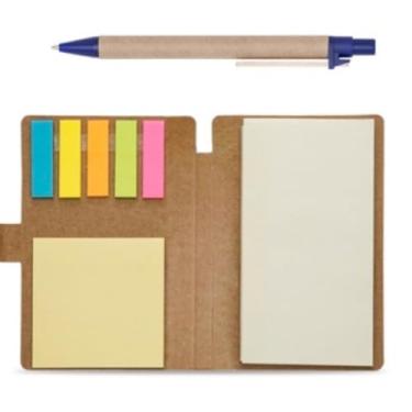 Imagem de Caderneta Ecológica Tipo Caderno A5 com Caneta, Bloco de Anotações Pautado, Caderno Sem Pauta Opcional, Caderno de Anotações 96 Folhas para Escritório e Uso Diário (CANETA AZUL,2 Blocos)