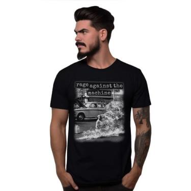 Imagem de Camiseta Preta Banda Rage Against The Machine Bomber Rock Rapper Zack 