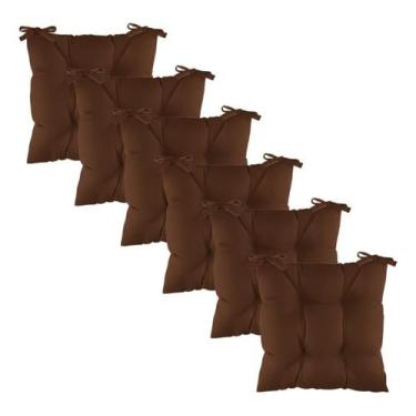 Imagem de Kit 6 Assentos Almofada 4 Furos Futton Cadeira Poltrona Sofa Pallet Fi
