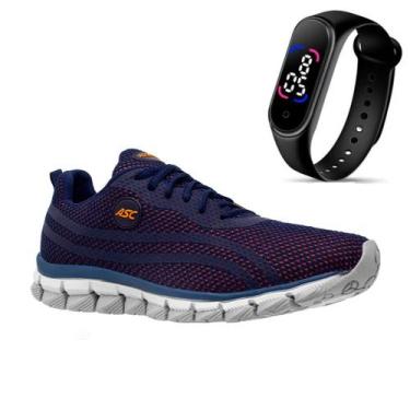 Imagem de Tênis Confortável Leve Caminhada Trabalho Academia Dia a Dia + Relógio