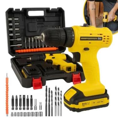 Imagem de Parafusadeira Furadeira 12v C/ 2 Baterias Led Frontal Maleta - EDA