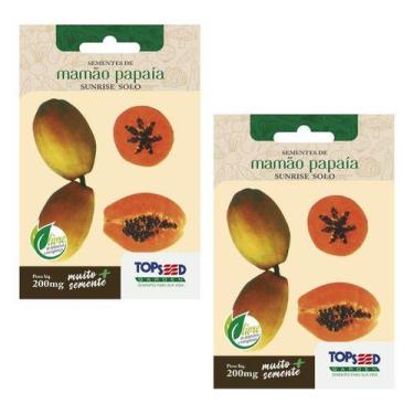 Imagem de Kit 2x Sementes De Mamão Papaia Sunrise Solo Alta Germinação - Topseed