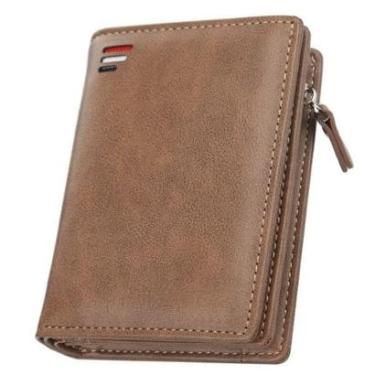 Imagem de Carteira Social Moderna Unissex com Zíper, Porta Moedas, Compartimentos para Cartões e Dinheiro-Unissex