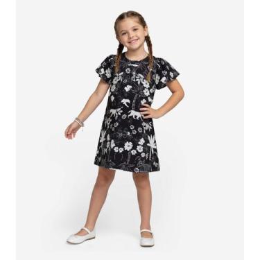 Imagem de Vestido Infantil Feminino Estampado Select Preto, 4, Preto