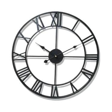 Imagem de Relógio De Parede Moderno Grande 3D Com Números Romanos Silencioso Ret