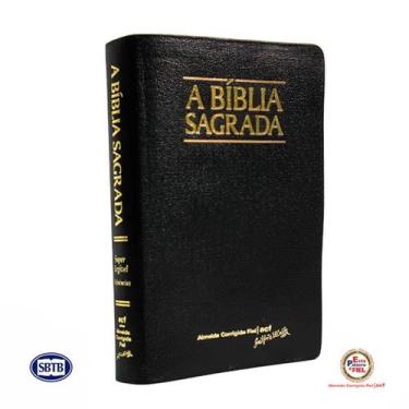 Imagem de Bíblia ACF Super Legível com Ref. e Mapas Couro Legítimo Preta - SBTB