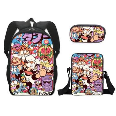 Imagem de Conjunto de mochilas, 3 peças, Pizzas Towers, desenhos animados, crian