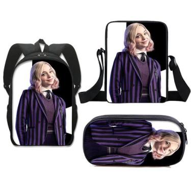 Imagem de Conjunto de mochilas escolares às quartas-feiras, 3 unidades para estu