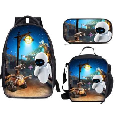 Imagem de Conjunto de mochilas escolares Eva Walles, 3 peças para estudantes com