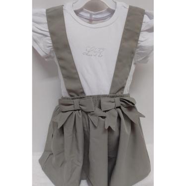 Imagem de Conjunto Menina Blusa Saia Suspensório Verão LessaKids K311-Feminino