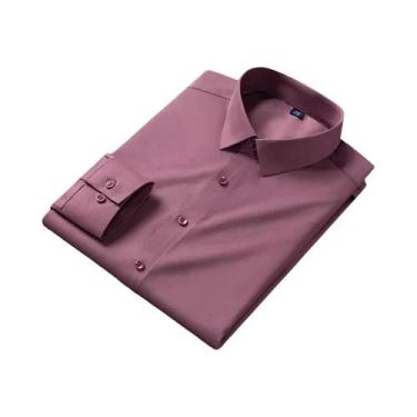 Imagem de Camisa Masculina De Fibra De Bambu De Manga Longa, Não Amassa, Antirru