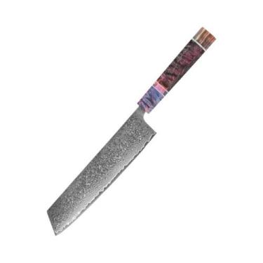 Imagem de Conjunto De Facas De Chef Japonesas Em Aço Damasco Santoku Nakiri Kiri