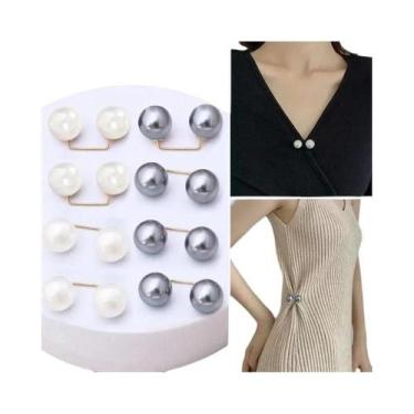 Imagem de 8 Peças De Alfinetes De Segurança Antiderrapantes Com Pérolas, Broches