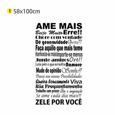 Imagem de Adesivo Parede Ame Mais 58x100 quarto decoração - escolhidoporamor