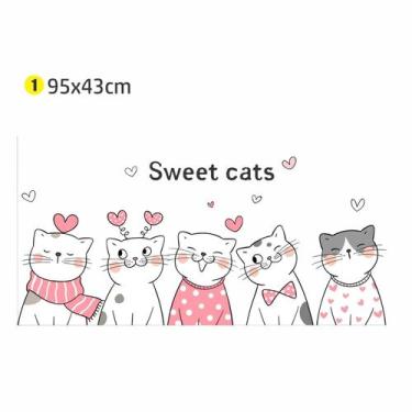 Imagem de Adesivo Parede Sweet Cats 95x43 quarto infantil - escolhidoporamor