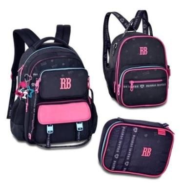 Imagem de Kit mochila escolar feminina com lancheira e estojo Rebecca Bom Bom Original-Unissex