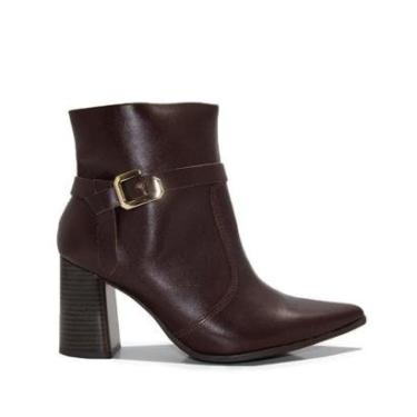 Imagem de Bota Ramarim Couro Stout Café-Feminino