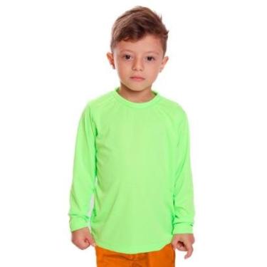 Imagem de Camiseta Infantil Menino Proteção UV Térmica Solar Manga Longa Camisa Esporte-Masculino
