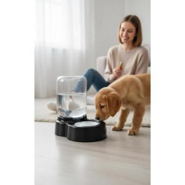 Imagem de Bebedouro Antissujo para Cães Pequenos e Pelos Longos (Preto - Congrat