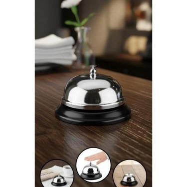 Imagem de Sino de Mesa Prateado 6cm: Alerta Sonoro para Comércio - Congratulatio