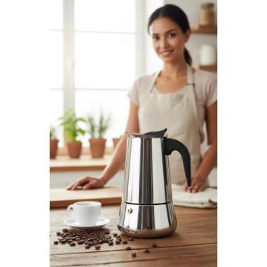 Imagem de Cafeteira Moka 9 Xícaras Aço Inox Manual Fogão Café Expresso - Congrat