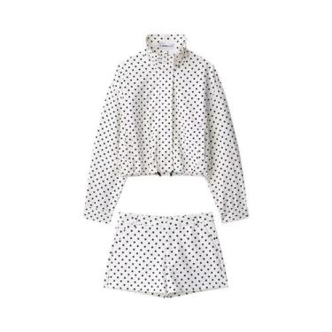 Imagem de Conjunto Feminino De Shorts De Cintura Alta Com Poás E Jaqueta Bomber 