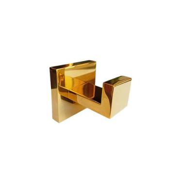 Imagem de Gancho de Toalha Quadrado Inox Dourado Brilho - RENO