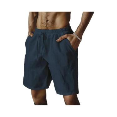 Imagem de Bermudas Masculinas Leves E Respiráveis De Cor Sólida Para O Verão, Ca