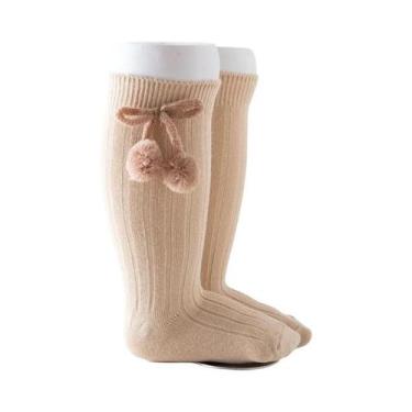 Imagem de Meias De Princesa Até O Joelho Para Bebês Meninas Com Estampa De Cerej