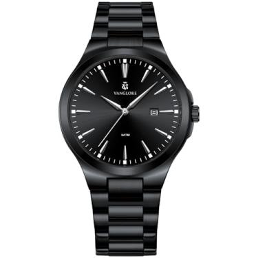Imagem de Relógio Masculino Preto All Black Vanglore Upclassic Slim 40mm Pulseira Aço Inox Quartzo Japonês Calendário Analógico Data
