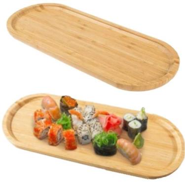 Imagem de Tábua Petisqueira Bandeja Oval De Bambu Para Servir 32cm - Clink
