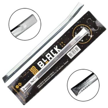 Imagem de Bomba Tereré Black Erva Lisa Com Corte Inox Premium