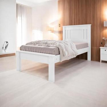 Imagem de Cama Solteiro Aconchegante Violeta Branca com Colchão - Mobiliar Home 