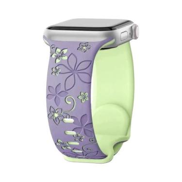 Imagem de Pulseira De Silicone Gravada Para Apple Watch Ultra 3 4 49mm 45mm 42mm