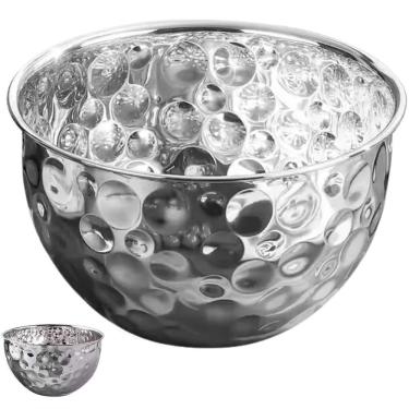 Imagem de Tigela BSL3881-2 Multiuso em Inox Capacidade 3 e 5 Litros para Mesa Posta Cozinha Buffet Prata Compre Desejos