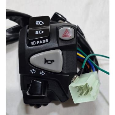 Imagem de Punho de Chave de Luz Esquerdo com Pisca Alerta para Motocicleta Controle de Iluminação e Sinalização OEM