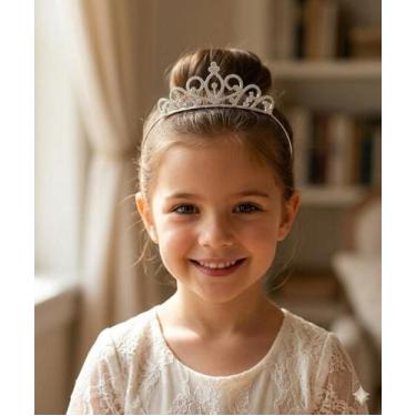 Imagem de Coroa Tiara Princesa Stras Debutante Daminha Casamento Aço F - Baby Pl