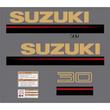 Imagem de Kit Adesivos Capô Motor Popa compatível Suzuki 30HP 1996 - SPTS