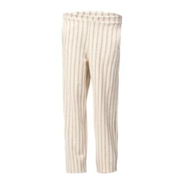 Imagem de Calça Feminina Giraffe Reta Listras Bege Claro-Feminino