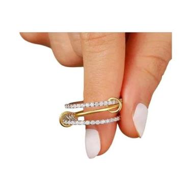 Imagem de Anel Feminino De Prata Esterlina 925 Com Zircônia Entrelaçada Em Múlti