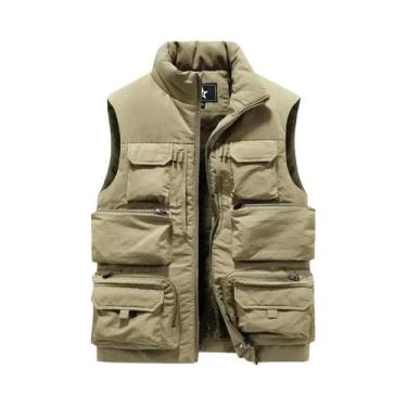 Imagem de Jaqueta De Trabalho Masculina Slim Fit Em Fleece Sem Mangas, Corta-Ven