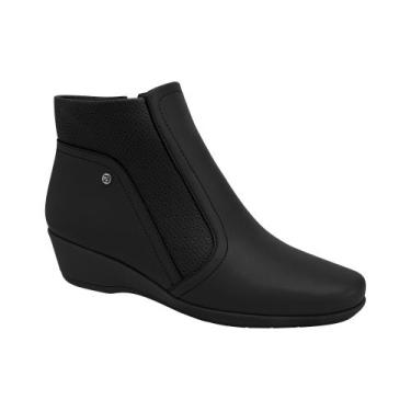Imagem de Bota Feminina Piccadilly Anabela Cano Curto Salto Baixo, 37, Preto