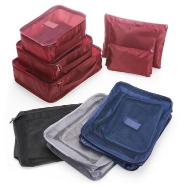 Imagem de Kit Necessaire 6 Peças Organizadora Mala Bagagem Impermeável Variada L